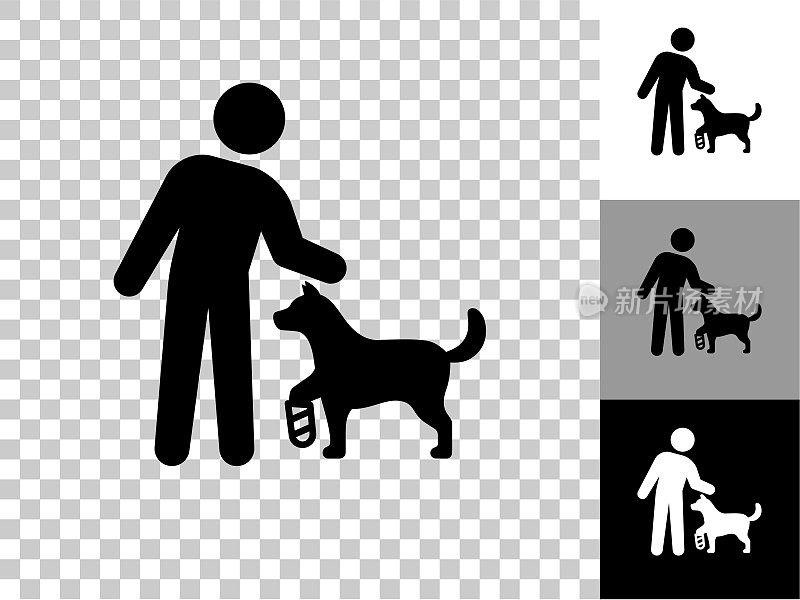 Stick Figure & Disable Dog Icon on Checkerboard透明背景